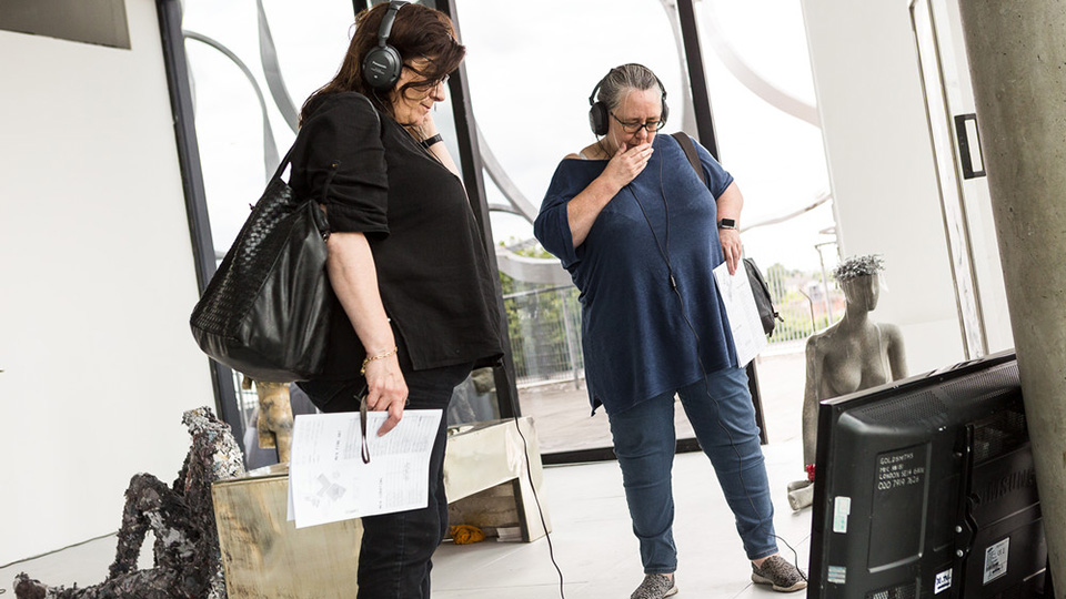 A final year degree show in the Ben Pimlott building