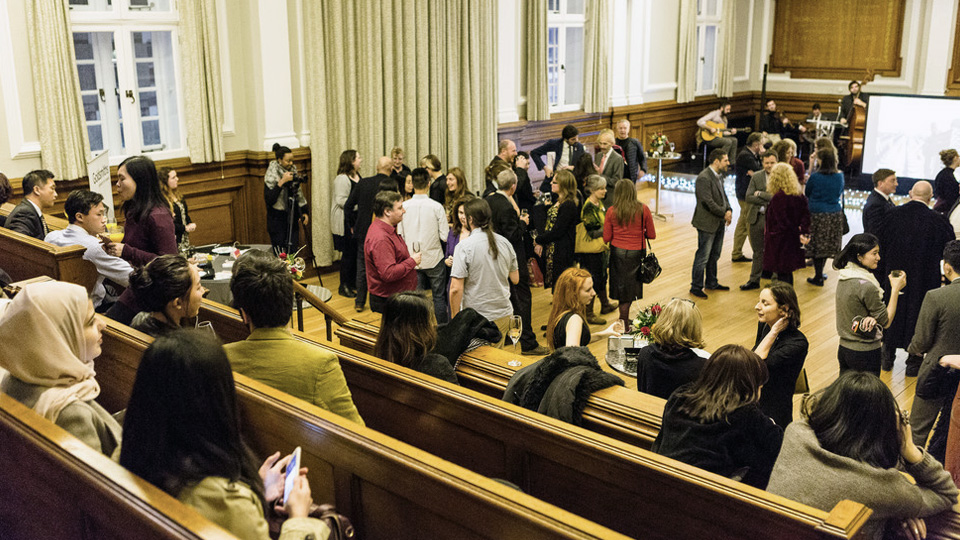 A Christmas party in the Council Chamber