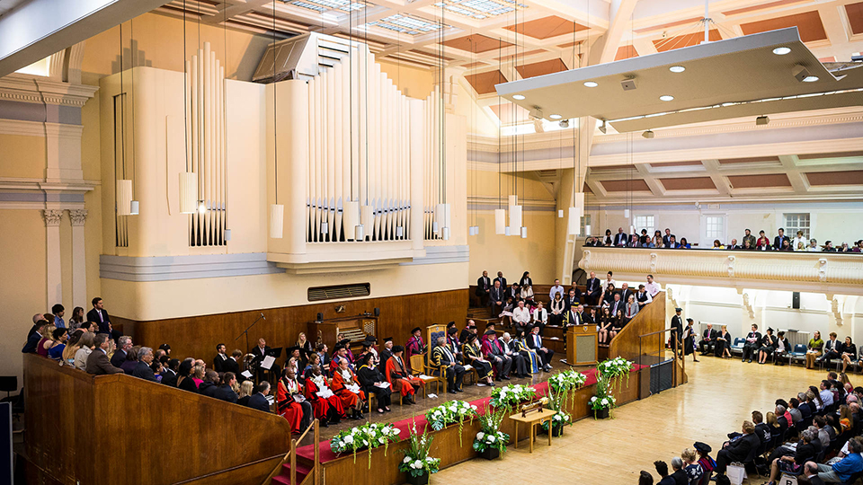 A graduation ceremony in the Great Hall
