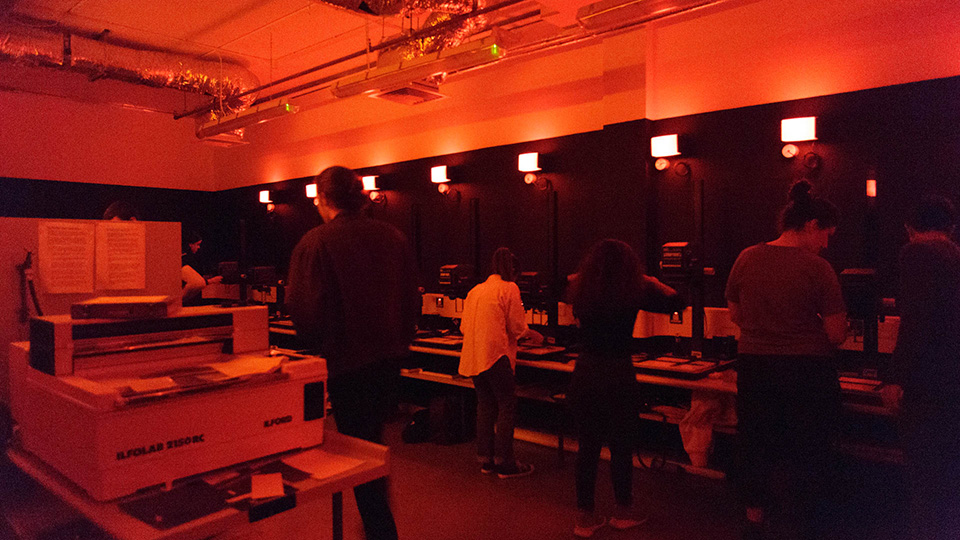 A darkroom in the Professor Stuart Hall Building