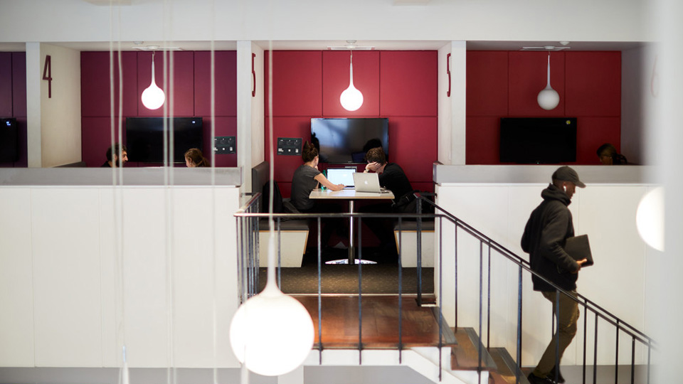 Individual study spaces in the refectory
