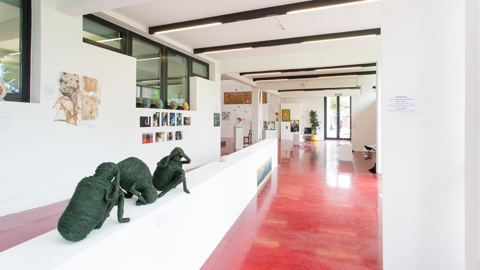 An exhibition in the Whitehead Building foyer