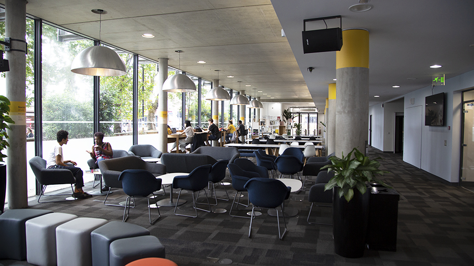 Comfortable seating area in the Library