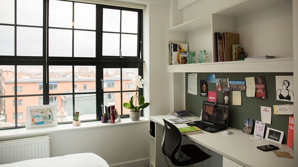 A bedroom desk in Town Hall Camberwell